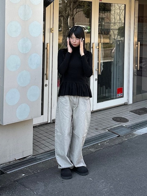 受注制【oaks】frill high neck long sleeve (2color)