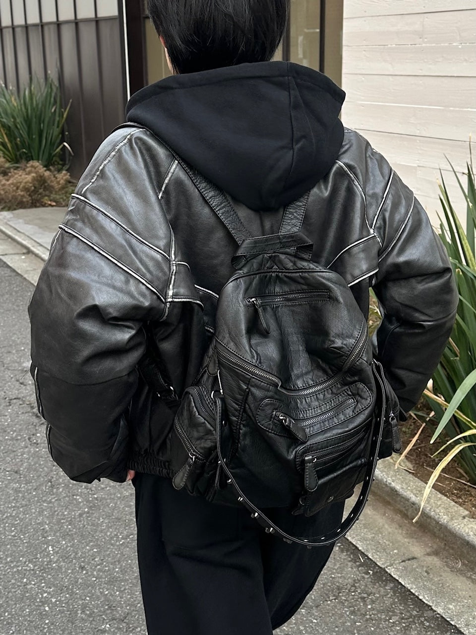 大阪店WEB限定受注制【Chikashitsu +】leather studs backpack