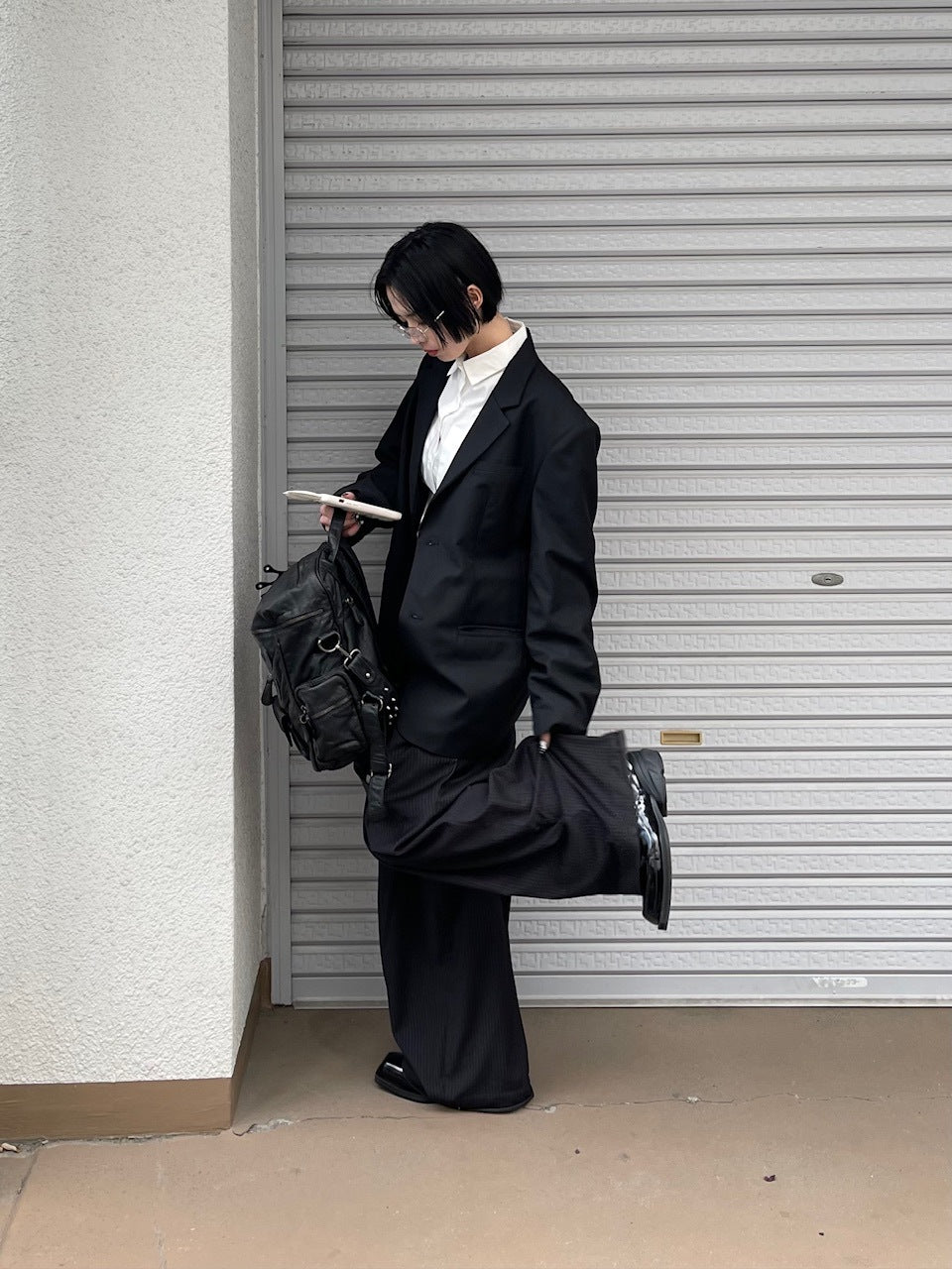 受注制【oaks】cropped pintuck pocket shirt (3color)