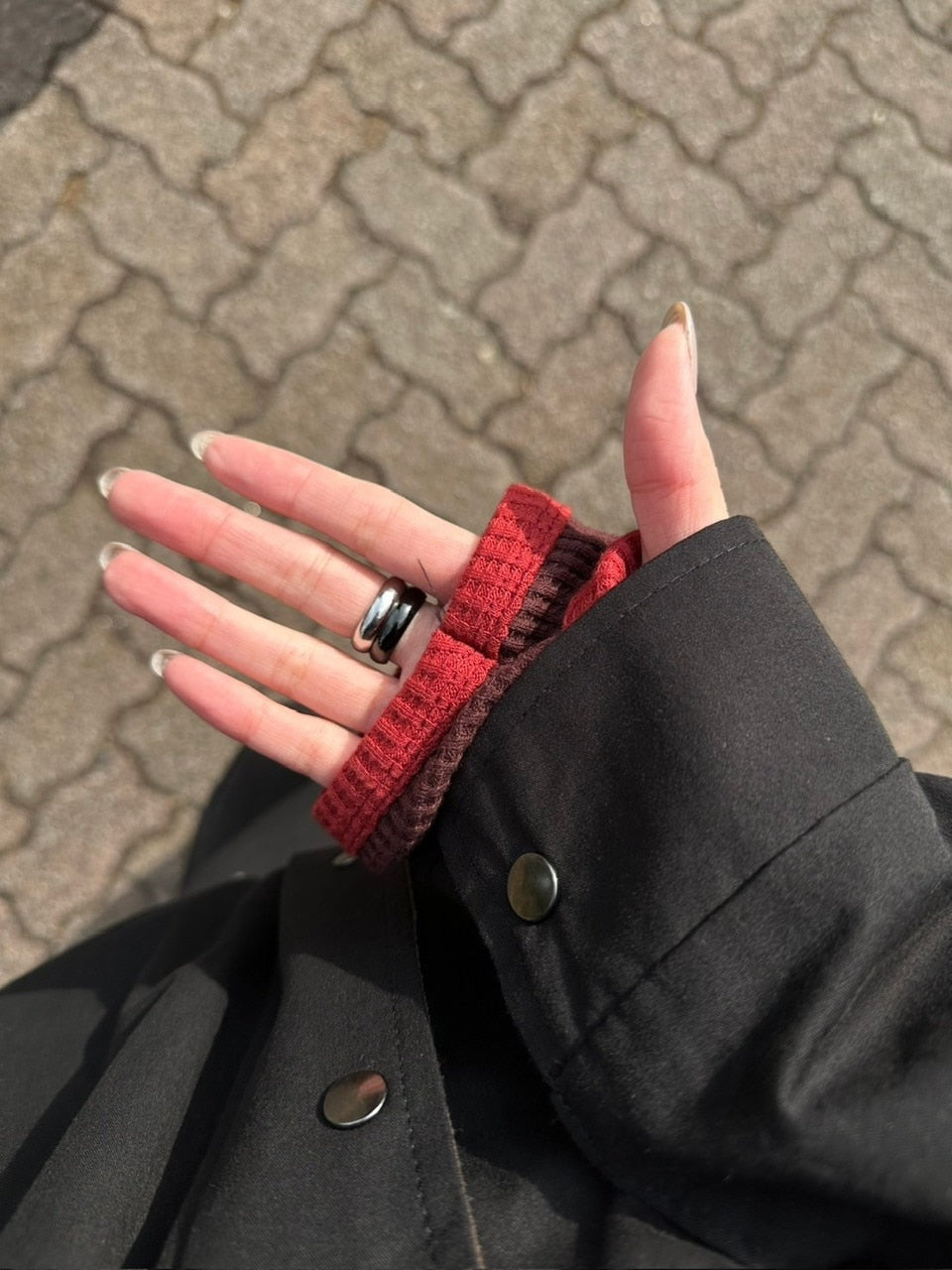 受注制【youll】henry neck waffle long tee (2color)