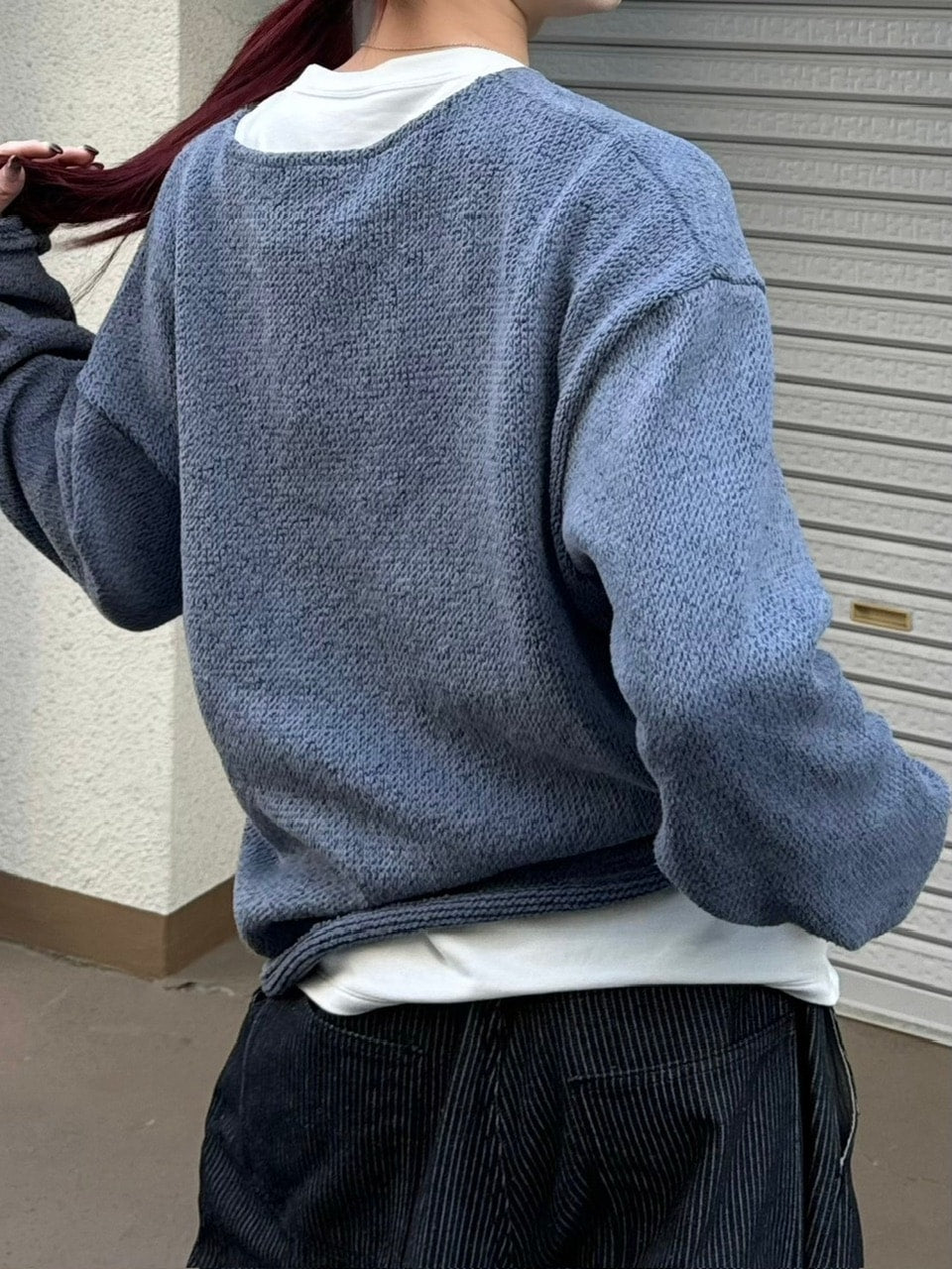 受注制【Chikashitsu +】loose fit round knit (4color)