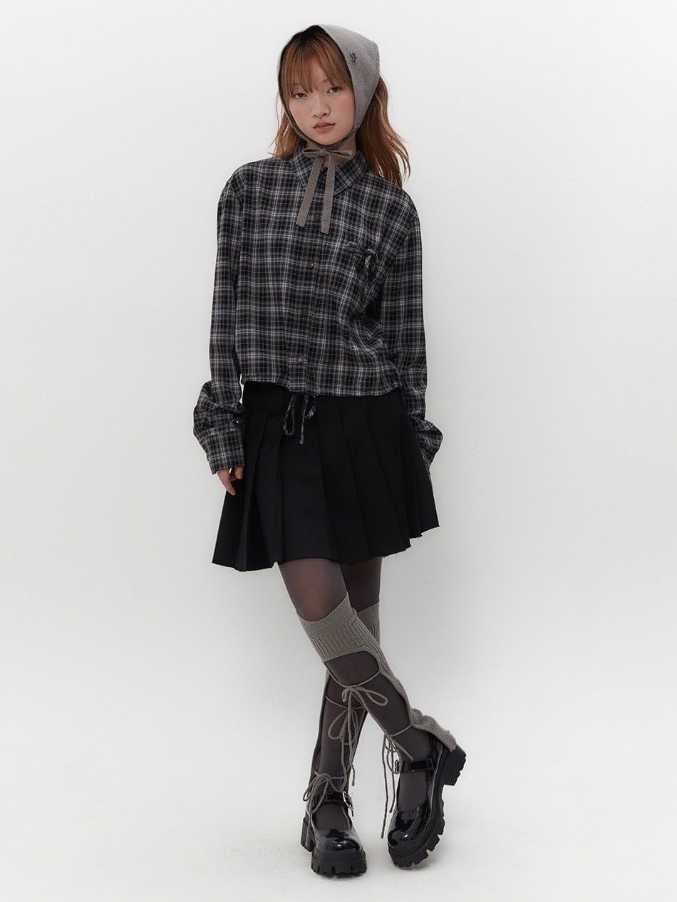 【TUOMIO】STRAPPY CHECK SHIRT