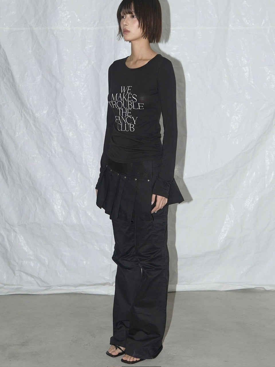 【FANCY CLUB】WE MAKES TROUBLE LONG SLEEVE / 【ファンシークラブ】ロゴ長袖Tシャツ