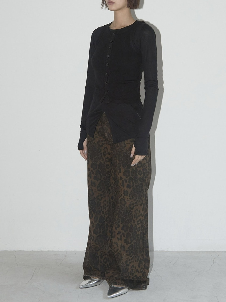 【FANCY CLUB】LEOPARD BOOTCUT PANTS