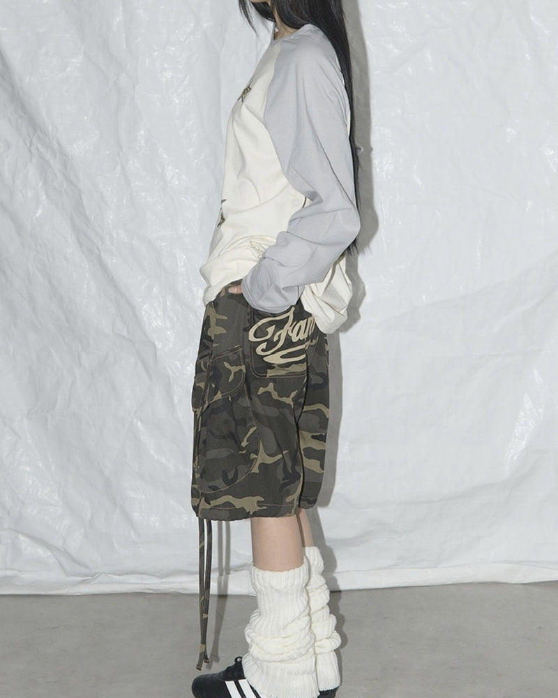 【FANCY CLUB】CARGO LETTERING BERMUDA PANTS