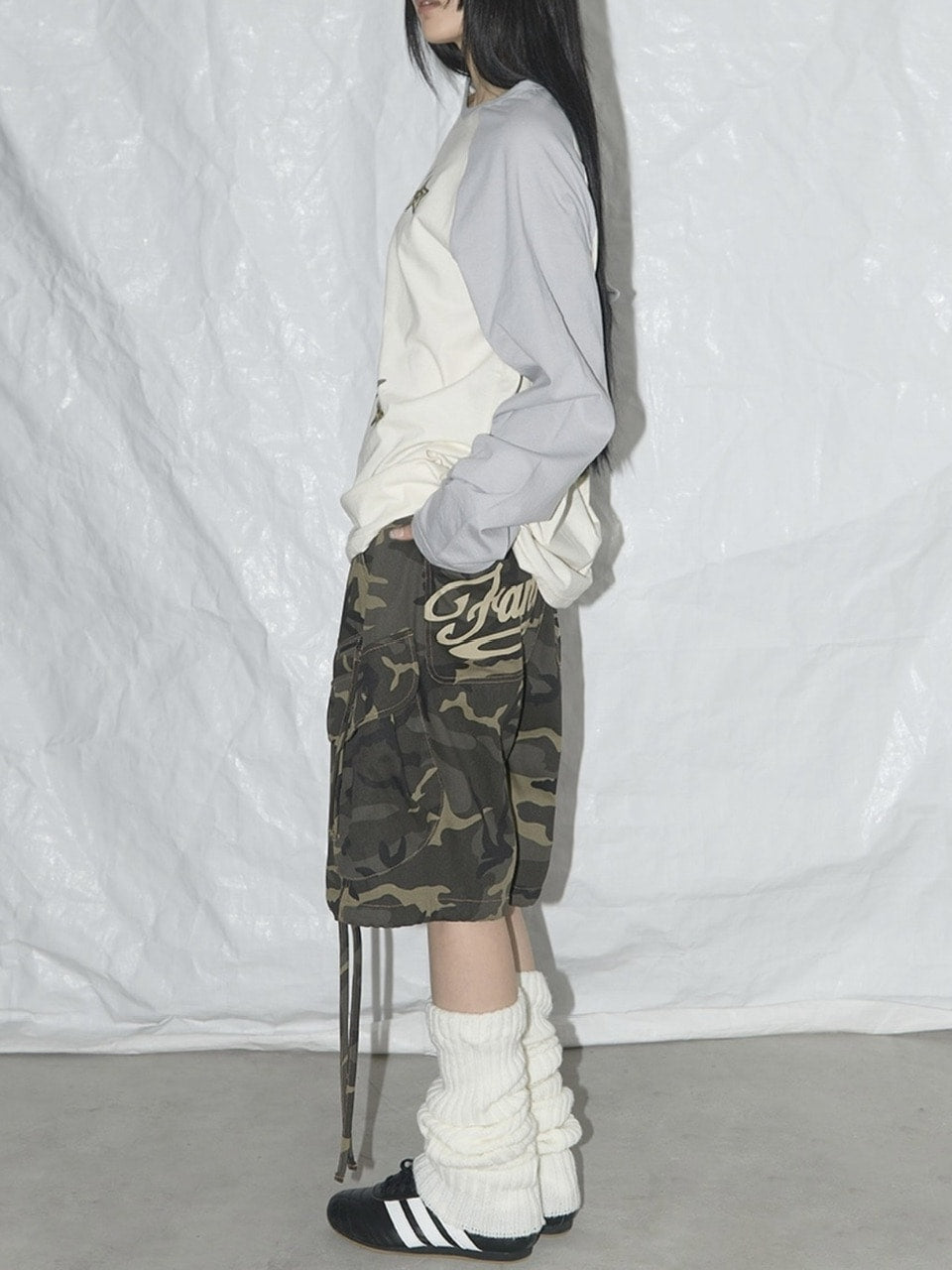 【FANCY CLUB】CARGO LETTERING BERMUDA PANTS