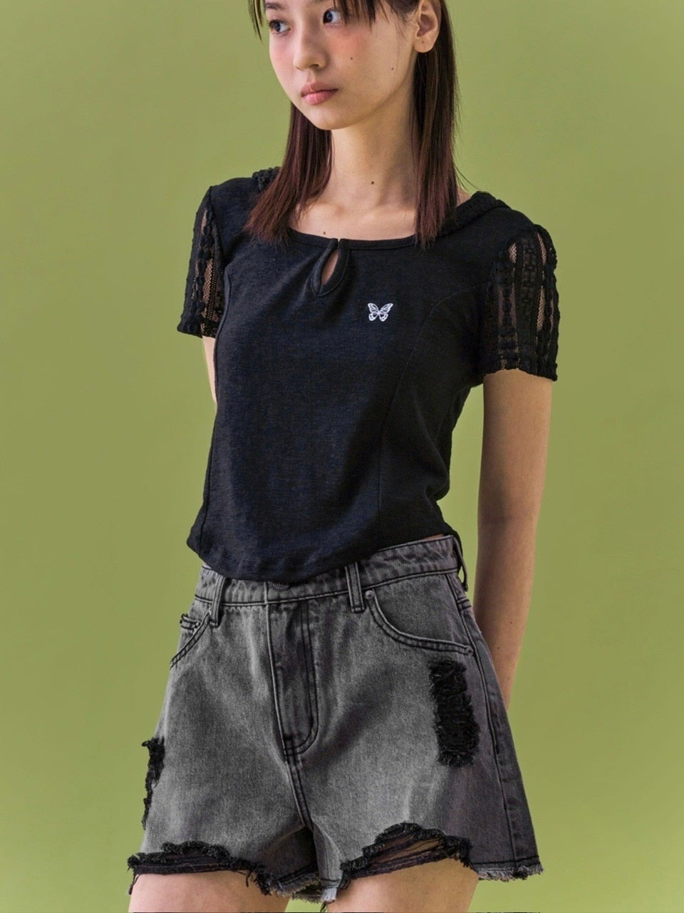 【FANCY CLUB】VINTAGE DENIM SHORTS / 【ファンシークラブ】ビンテージデニムショートパンツ