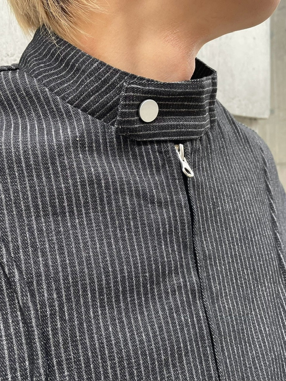 受注制【nmtc +】pin stripe denim jacket