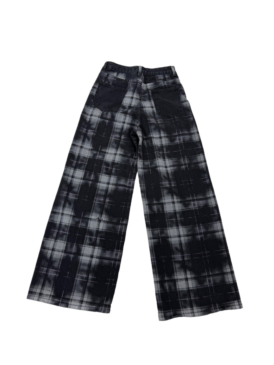国際配送【Nerd out XU】high waist check wide denim pants