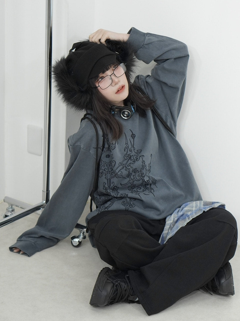 国際配送【Nerd out XU】Chaos design long sleeve (2color)