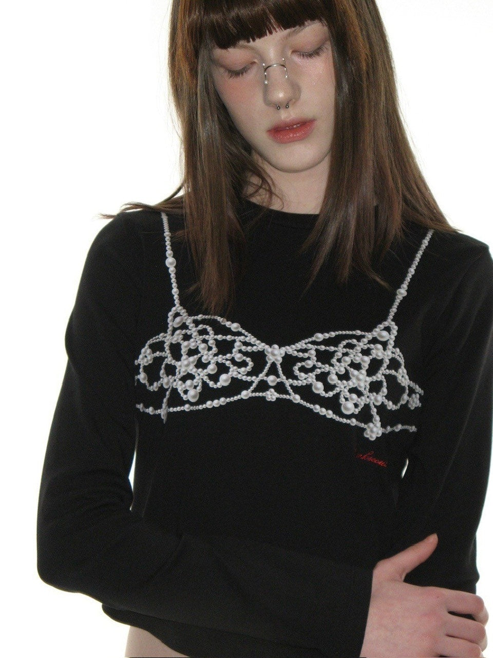 【CRANK】PEARL BUSTIER PRINTING TOP