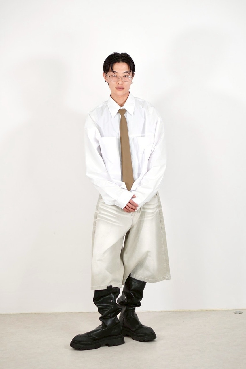 受注制【Chikashitsu +】8-length bermuda denim pants (2color) / 【チカシツプラス】8分丈バミューダハーフデニムパンツ