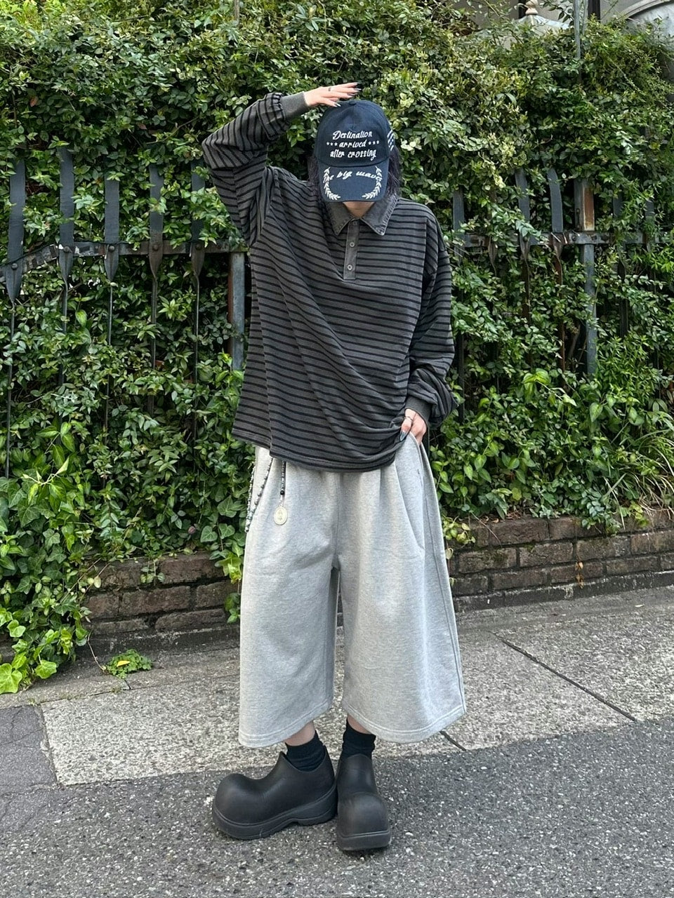 受注制【youll】pigment border polo long tee (2color)