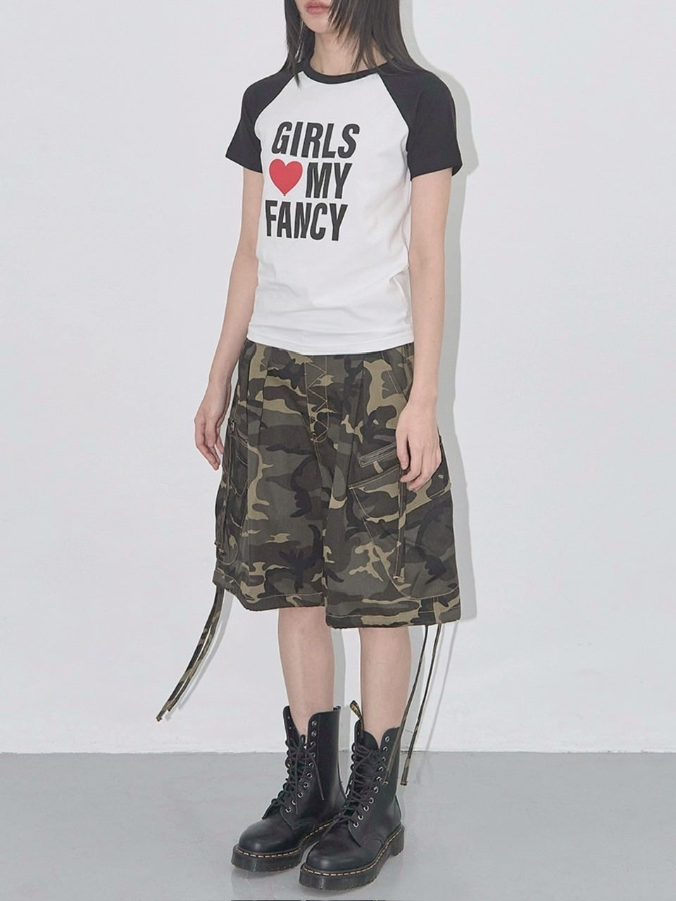 【FANCY CLUB】GIRLS MY FANCY TEE / 【ファンシークラブ】ラグランロゴ半袖Tシャツ