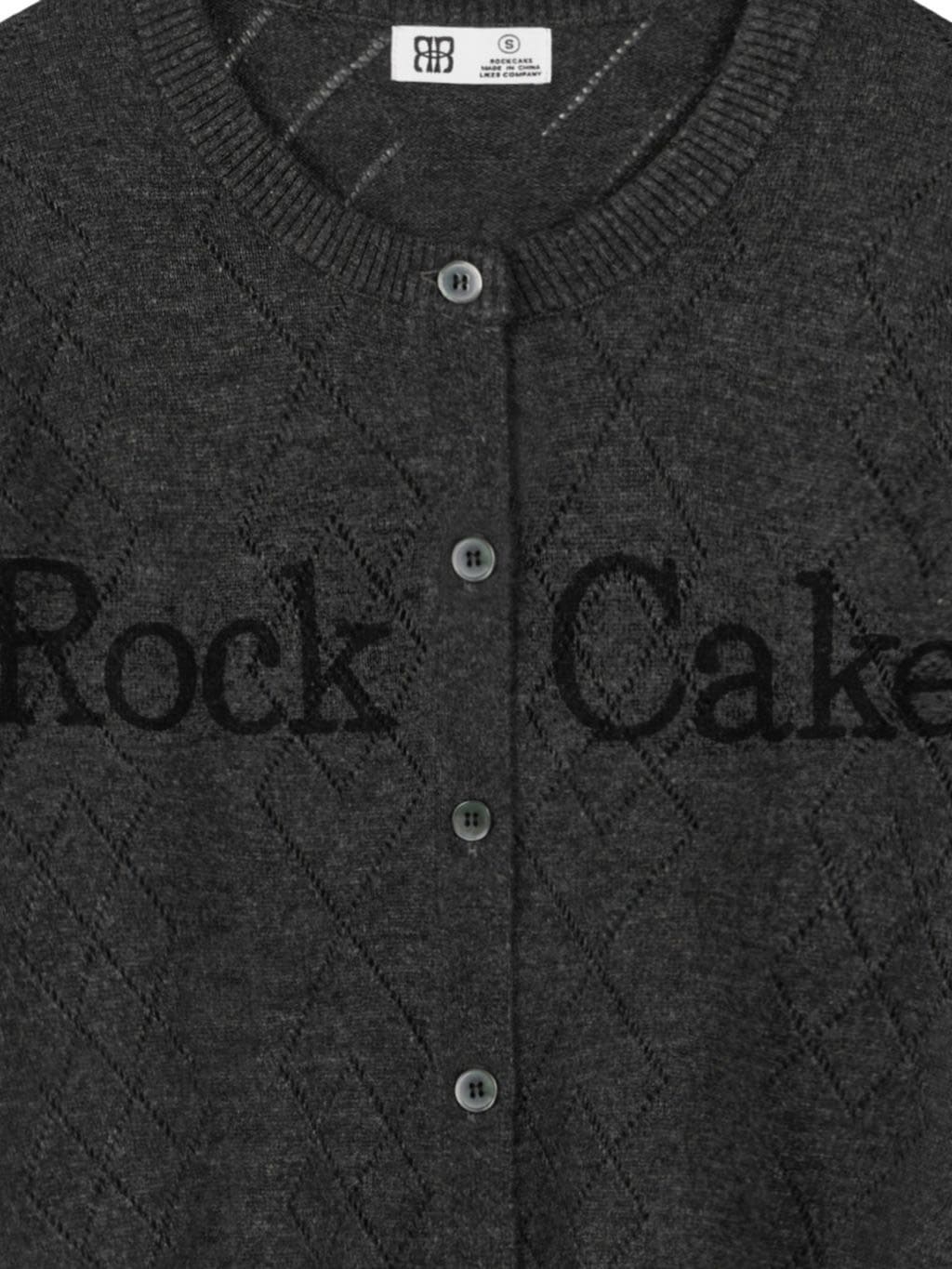 【ROCK CAKE】Argyle Punching Knit Cardigan