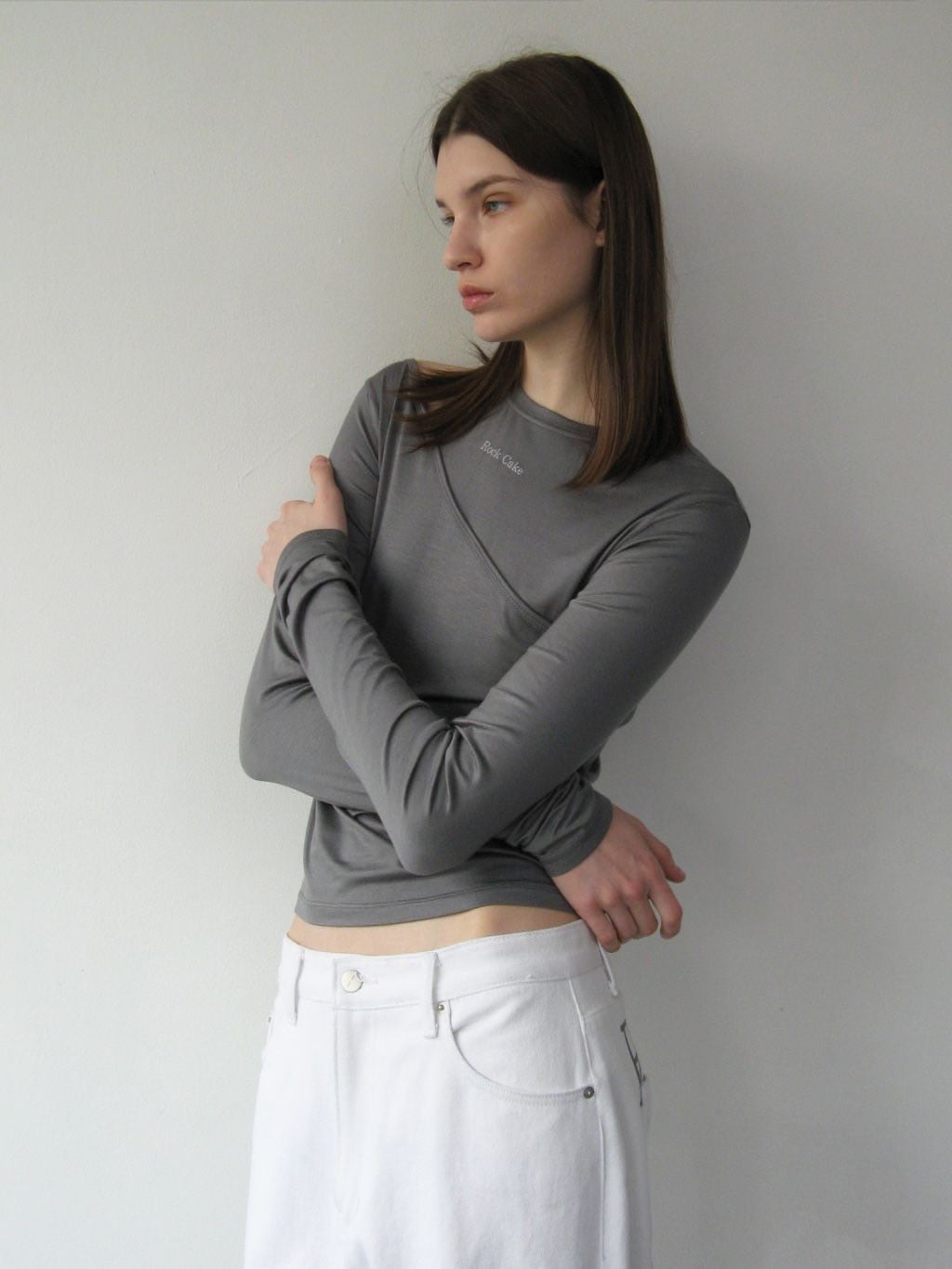 【ROCK CAKE】One Shoulder Layered Top