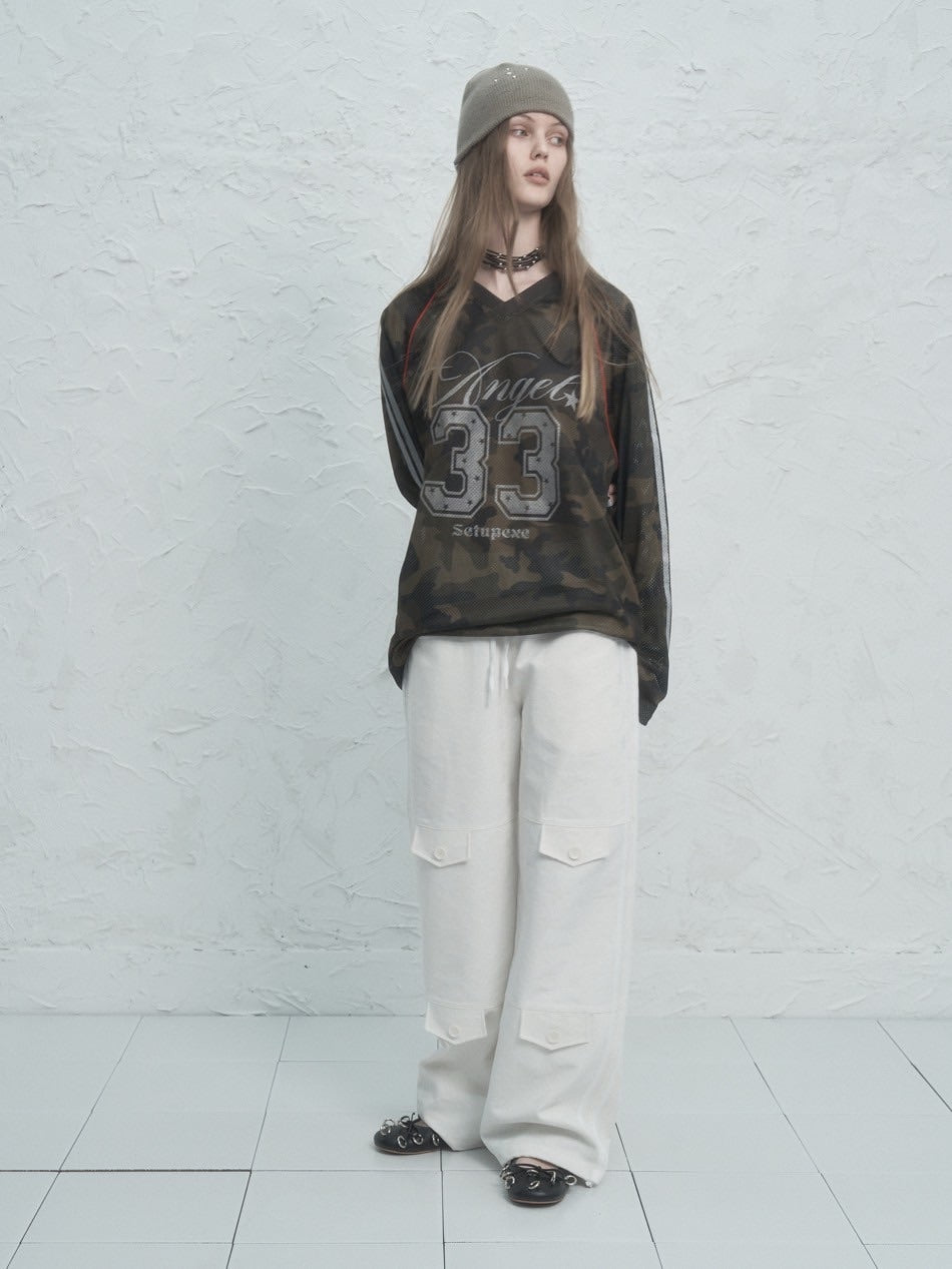 【SETUP‐EXE】V-NECK MESH SPORTS T