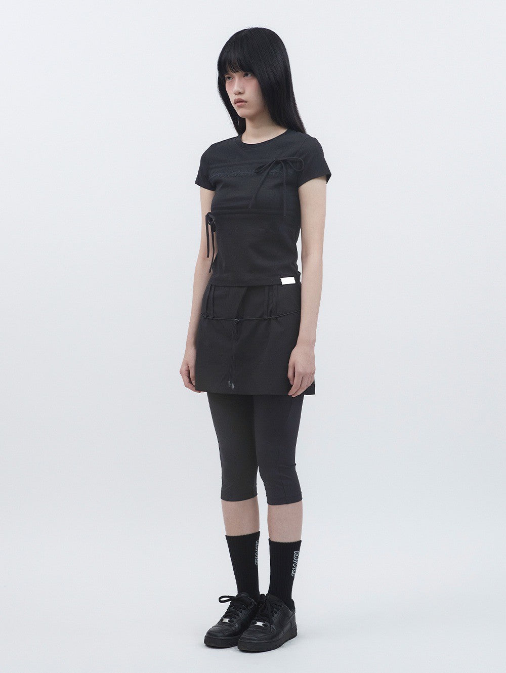 【TUOMIO】RIBBON LAYERED SHORT SLEEVES
