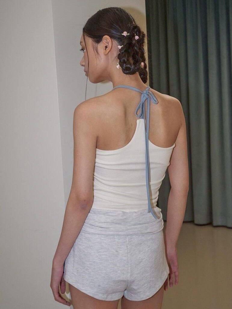 【ODDONEOUT】TWO LINE HALTER NECK TOP