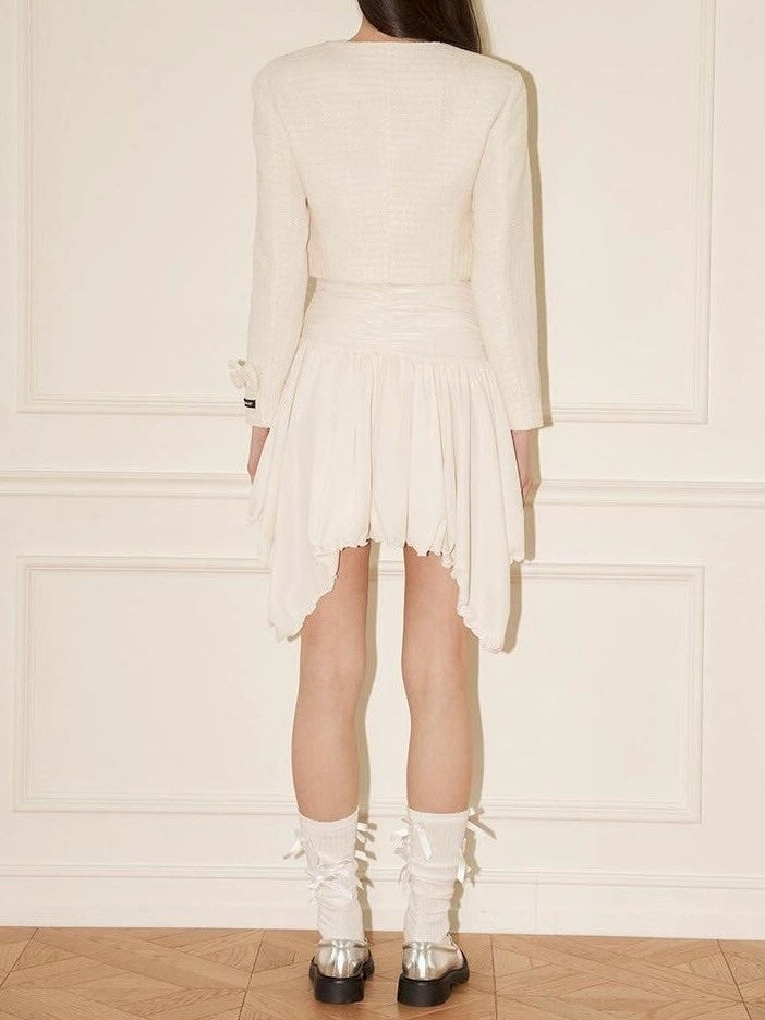 【ODDONEOUT】PEARL RIBBON TWEED JACKET / 【オッドワンアウト】パールリボンツイードジャケット