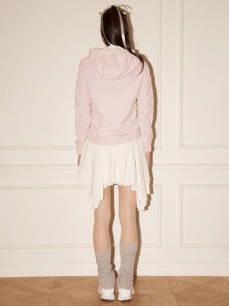 【ODDONEOUT】SHIRRING HOODIE JUMPER / 【オッドワンアウト】シャーリングフードジャンパー