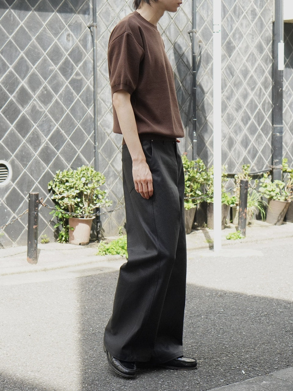 東京店WEB限定受注制【Chikashitsu +】crew neck cotton knit (3color)