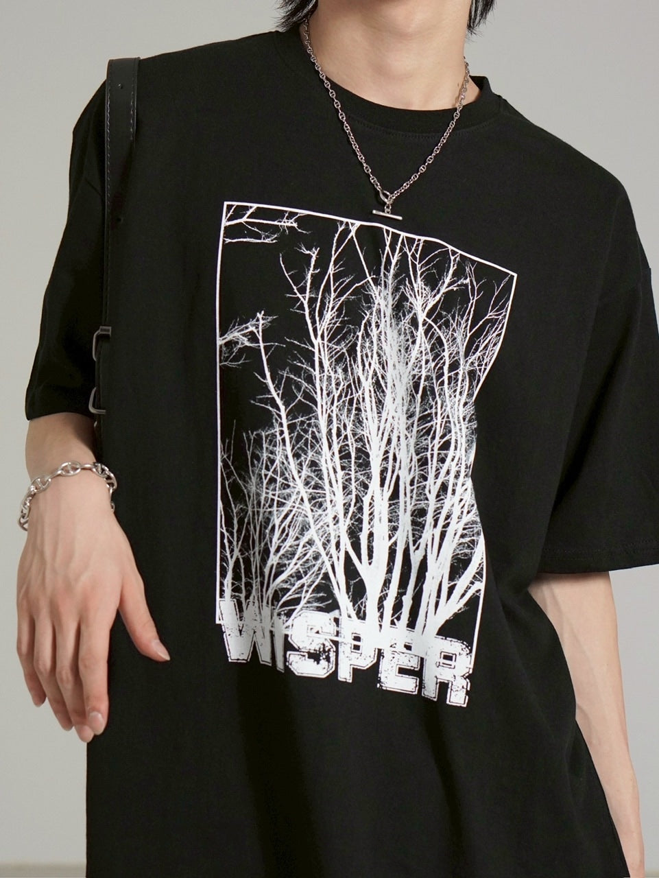 【Chikashitsu +】whisper tree t-shirt (3color) / 【チカシツプラス】ウィスパーツリープリント半袖Tシャツ