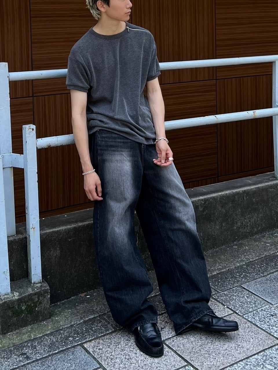 大阪店WEB限定受注制【Chikashitsu +】vintage wash semi wide denim pants 4 / 【チカシツプラス】ヴィンテージウォッシュセミワイドデニムパンツ