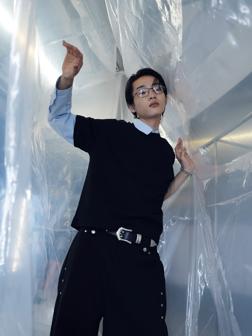 【CS】SEAM DESIGN DRAPE WIDE PANTS