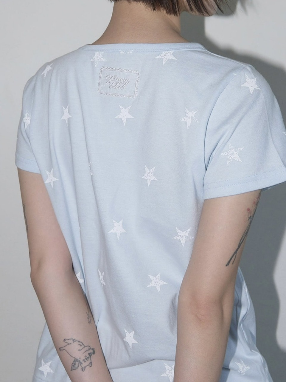 【FANCY CLUB】Lace Star Layered Tee / 【ファンシークラブ】レーススターレイヤード半袖Tシャツ