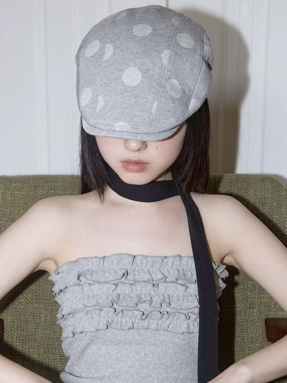 【FANCY CLUB】Angel Dot Hunting Cap / 【ファンシークラブ】エンジェルドットハンチング帽子