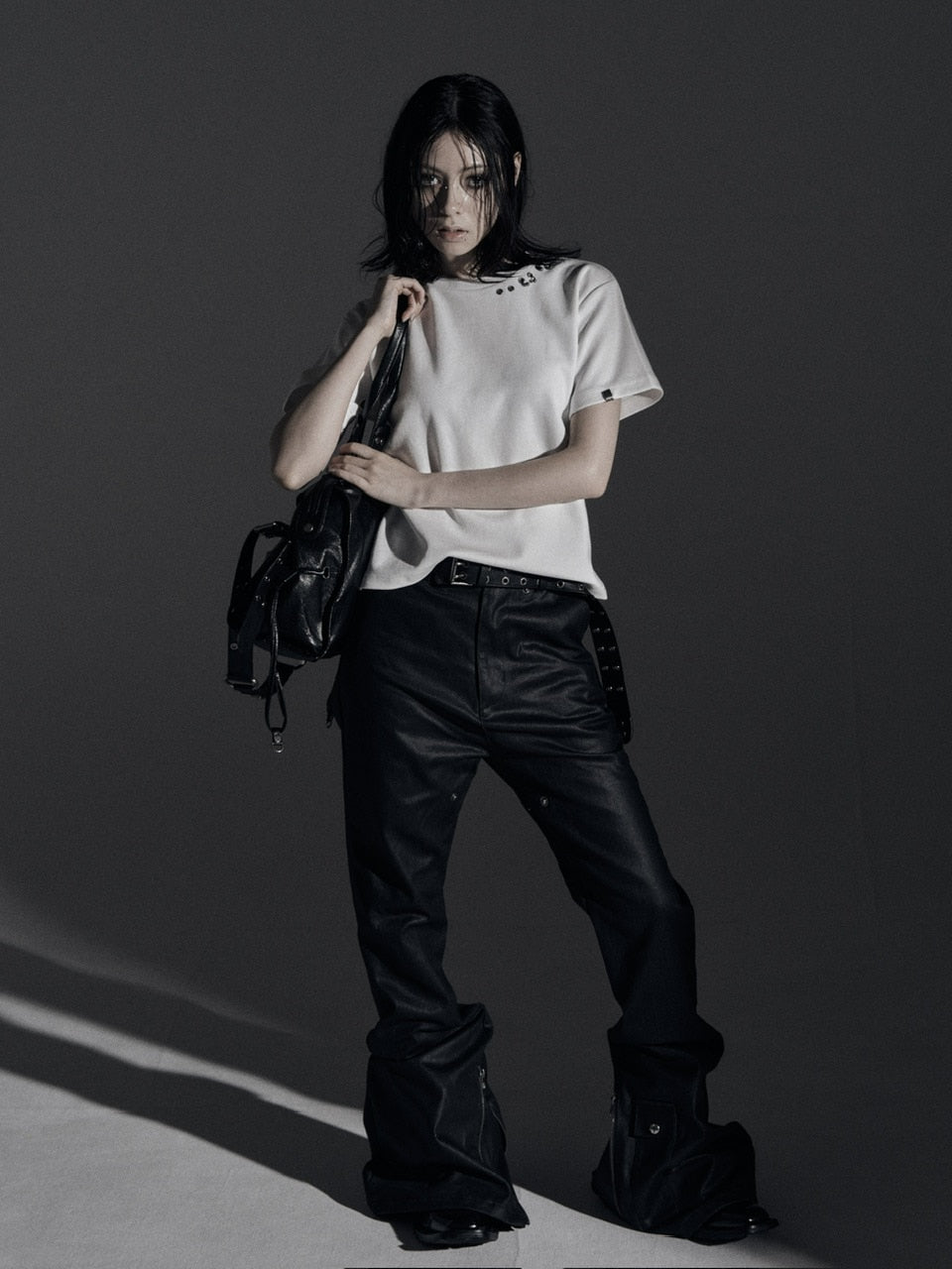 【Rosen Kreuz】SIDE BELT DOCKING FLARE PANTS