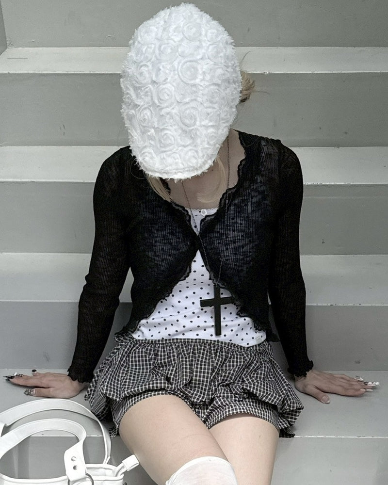 受注制【nmtc +】french frill cardigan (3color)
