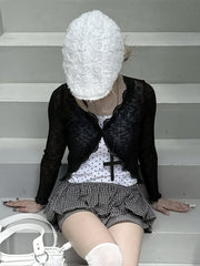 受注制【nmtc +】french frill cardigan (3color)