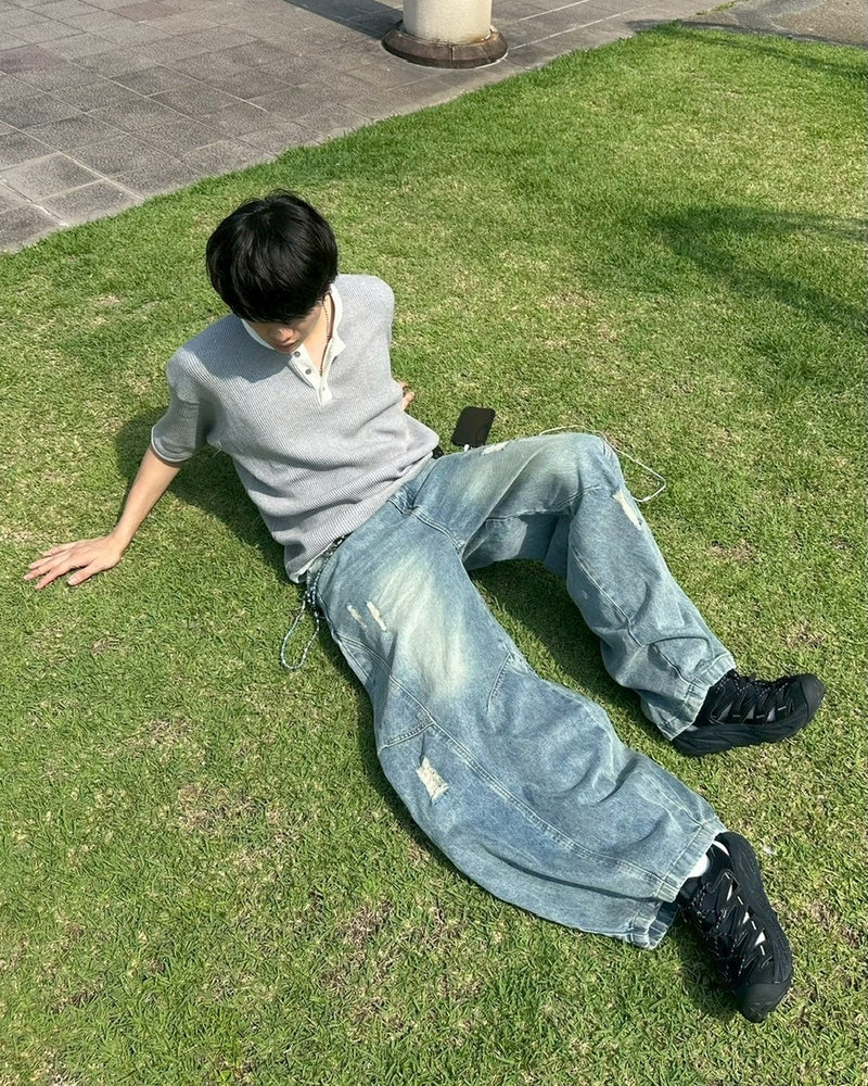 受注制【youll】henry neck waffle tee (3color)