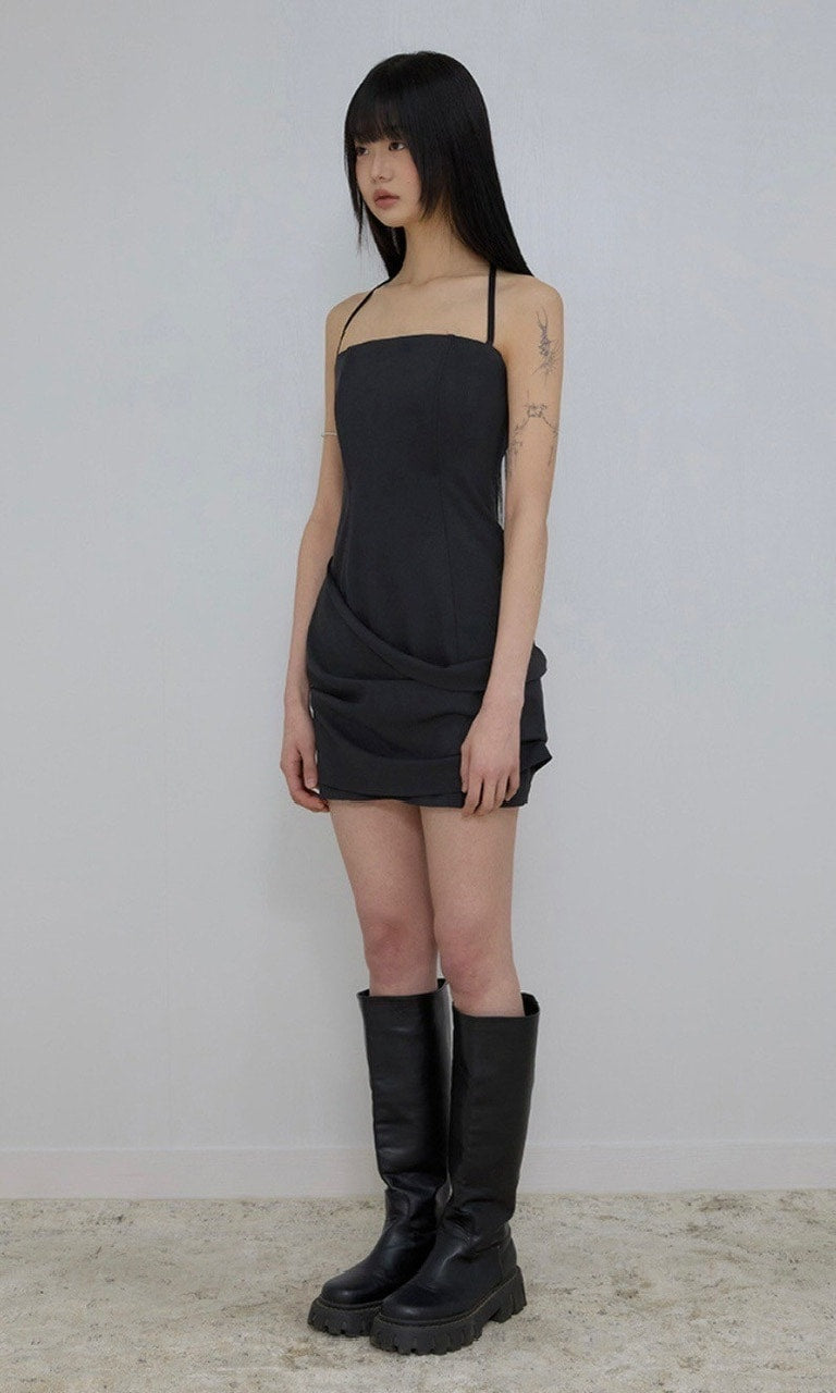 【FLAREUP】Asymmetrical Draped Dress
