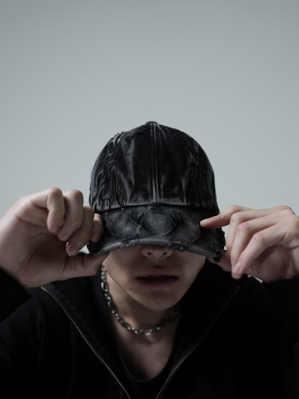 【CHIKASHITSU PLUS HIGH】Overdyed denim cap