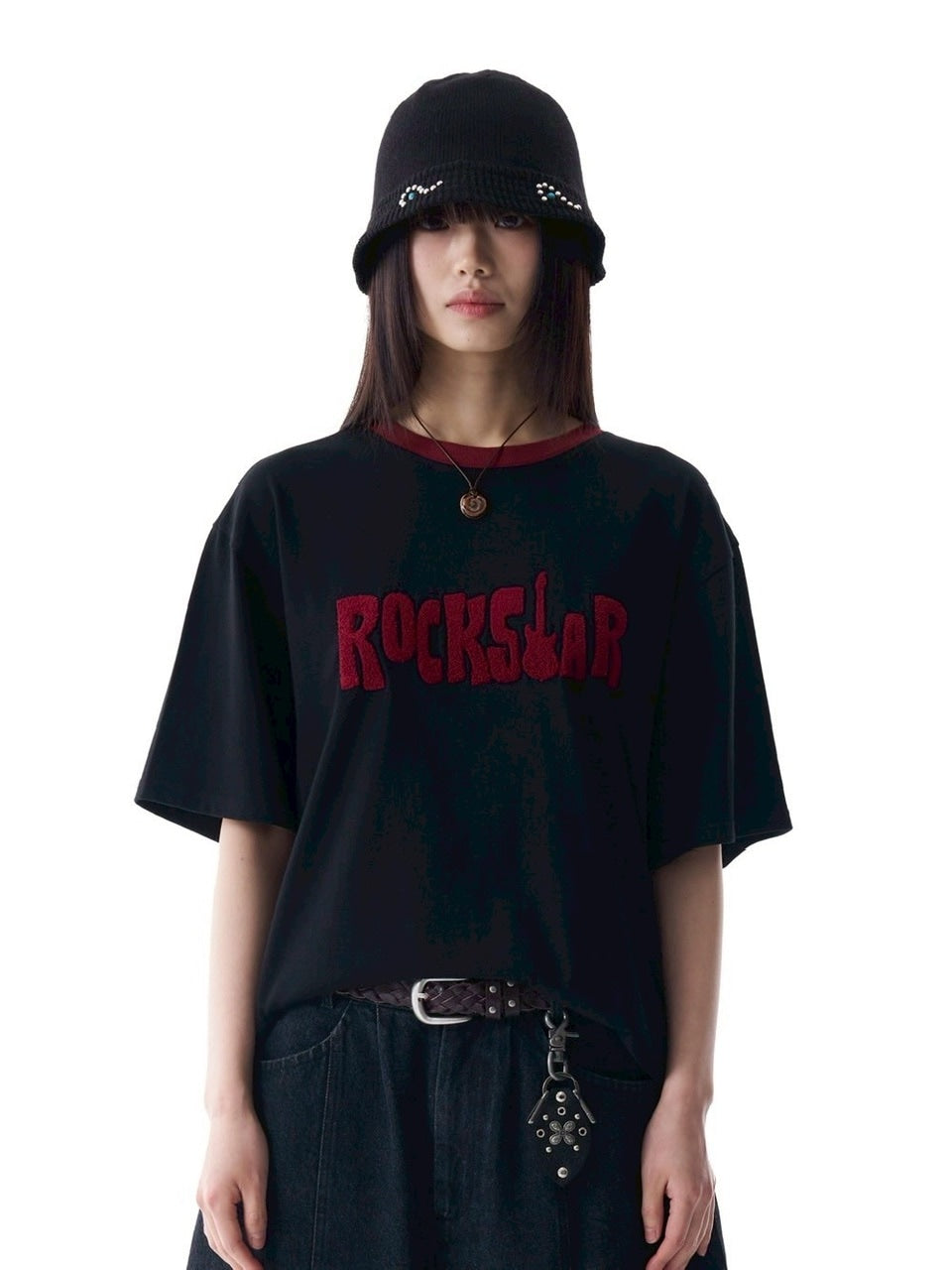 【AAKAM】ROCKSTAR Boucle Half Top