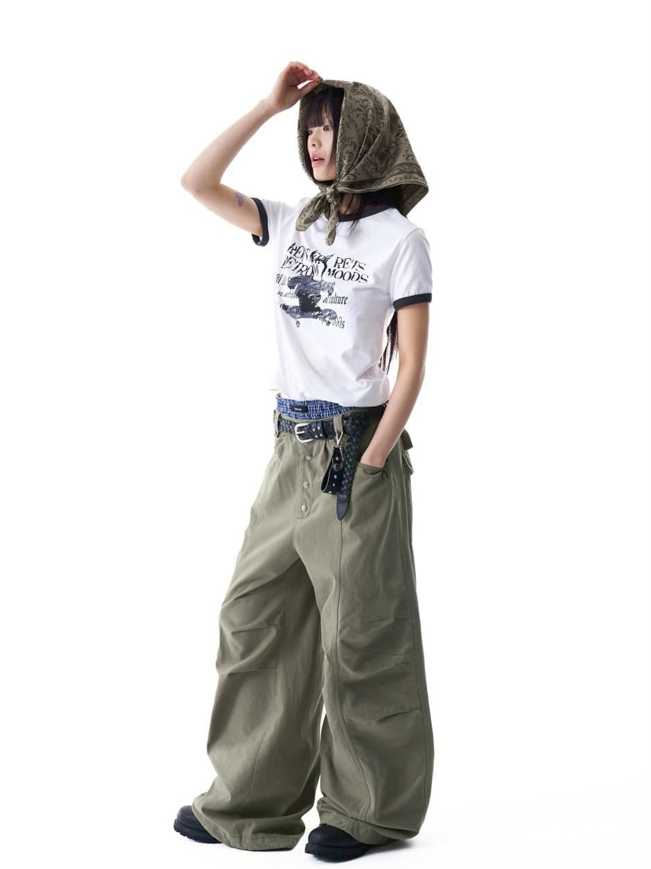 【AAKAM】Cracked Letter Ringer Top