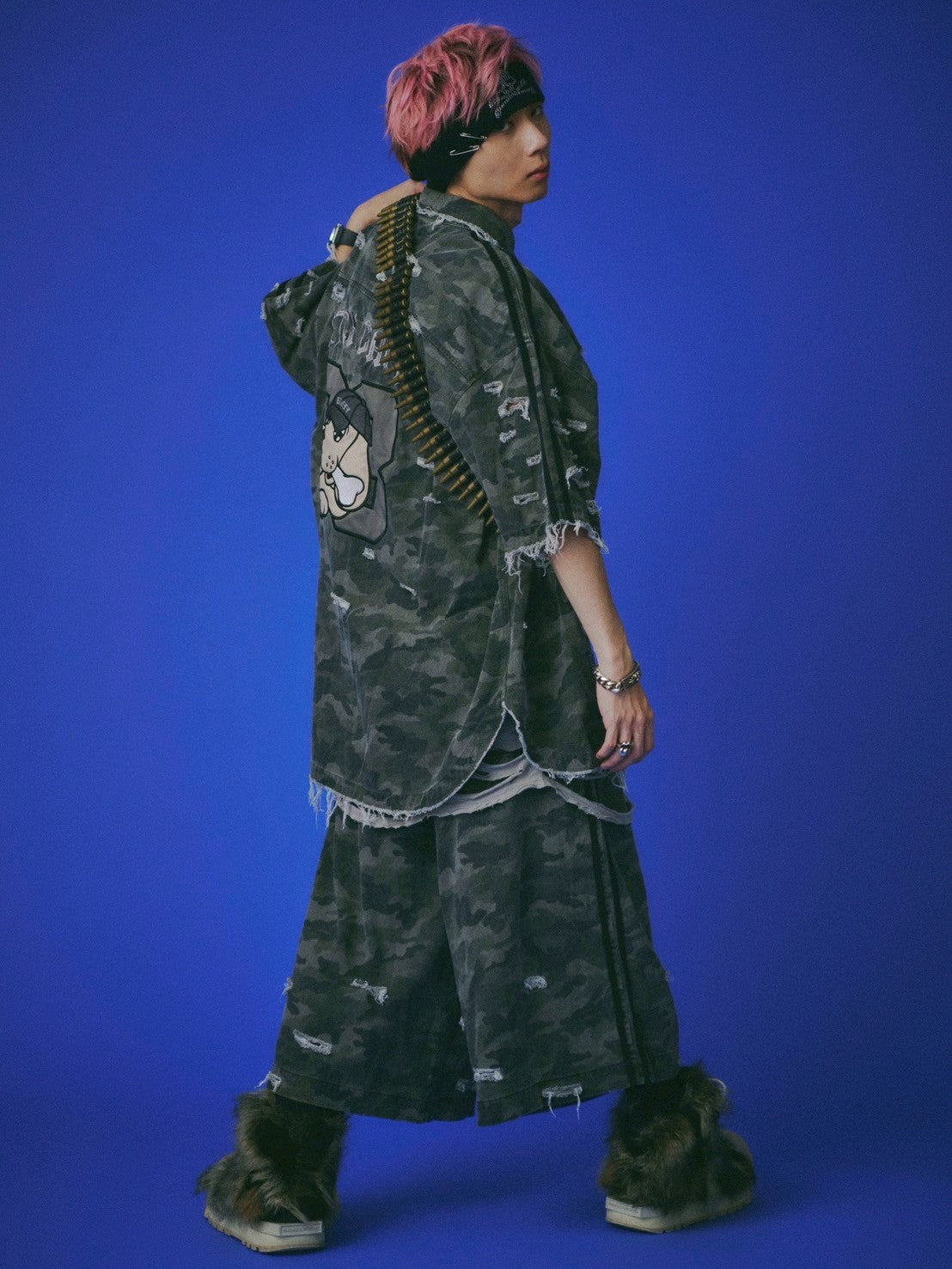 【GALFY】カモフラかも？ボロボロシャツ