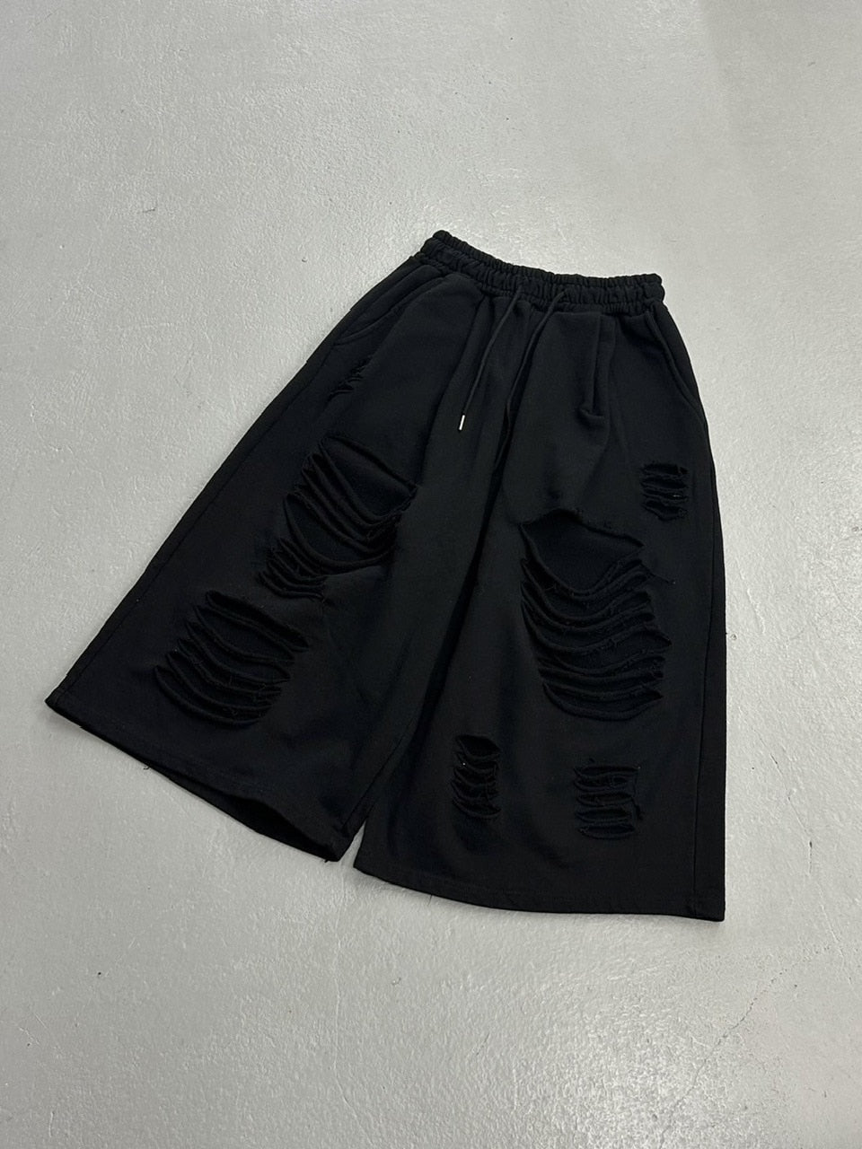 受注制【LUV CODE】damage sweat half pants (3color)