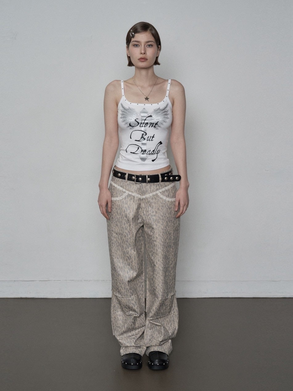 【SETUP‐EXE】CROSS STUDDED SLEEVELESS / 【セットアップエグゼ】クロススタッズキャミソール