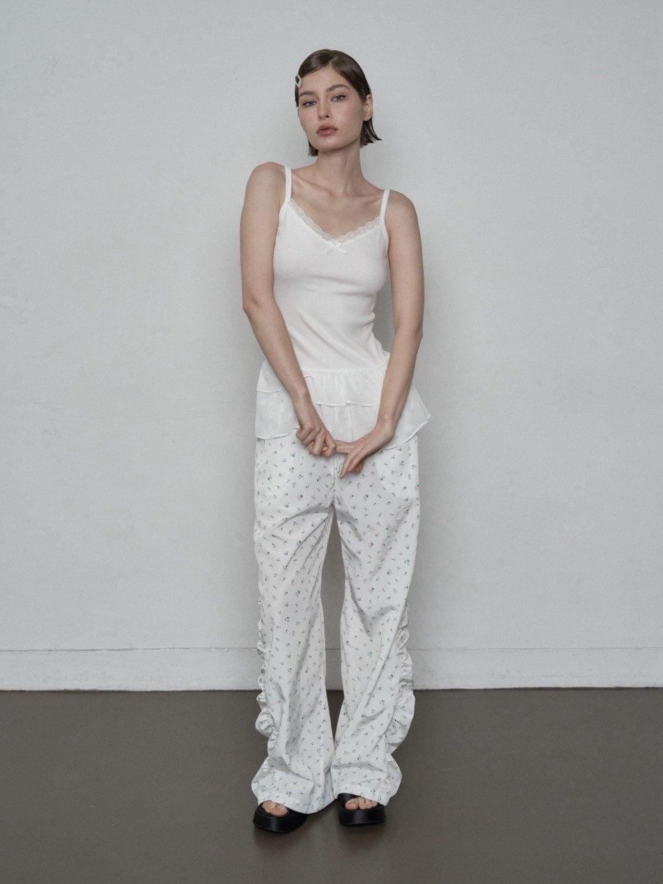 【SETUP‐EXE】CHIFFON FRILL SLEEVELESS / 【セットアップエグゼ】シフォンフリルキャミソール