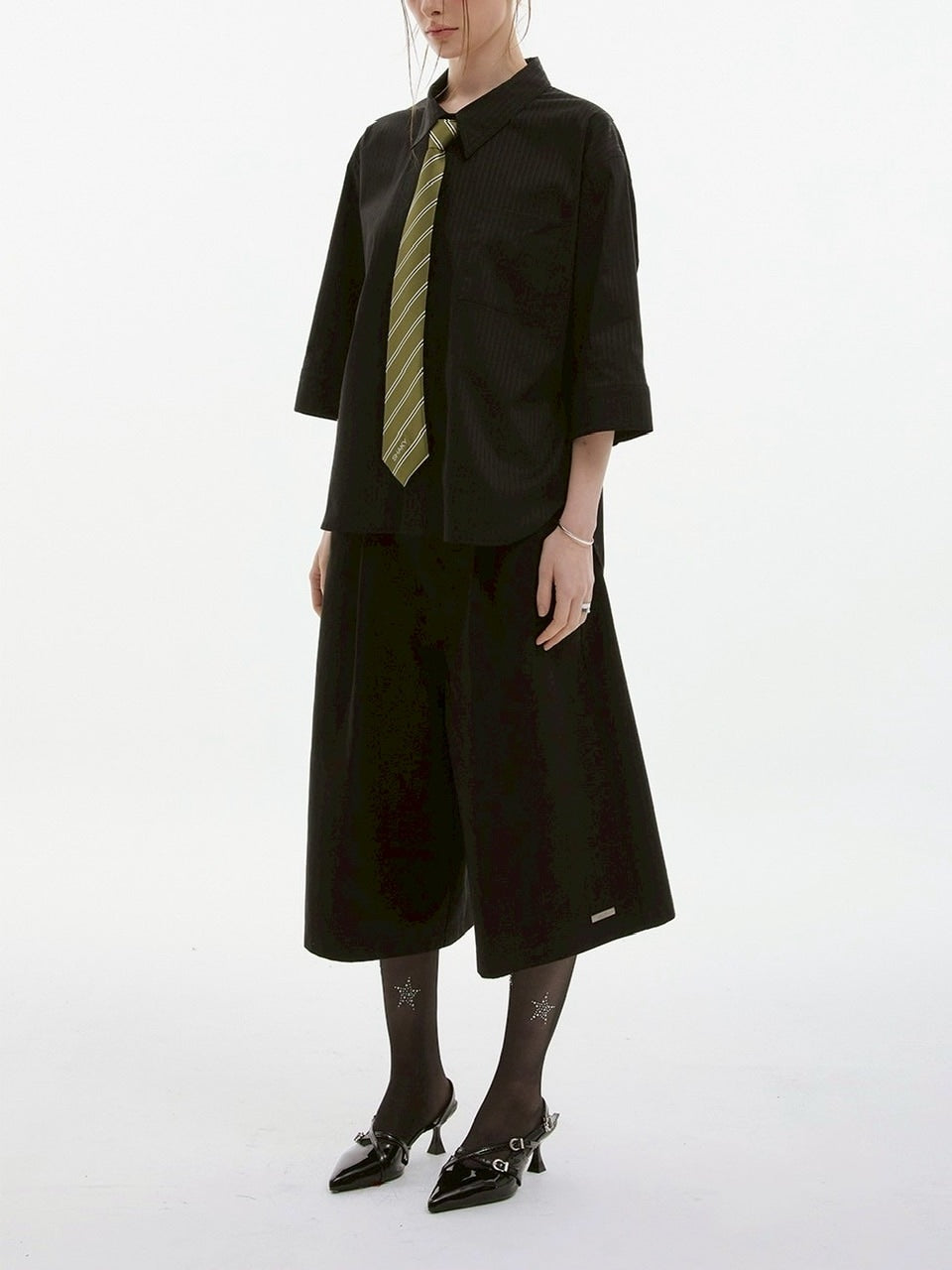 【ESC STUDIO】shaky tie chil shirt/ 【イーエスシーステュディオ】シェイキータイチル半袖シャツ