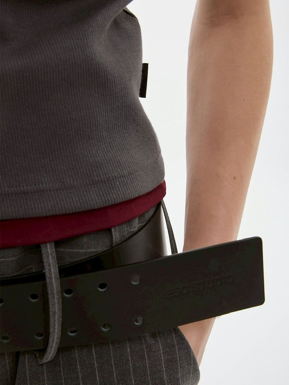 【ESC STUDIO】bulky leather belt/ 【イーエスシーステュディオ】バルキーレザーベルト