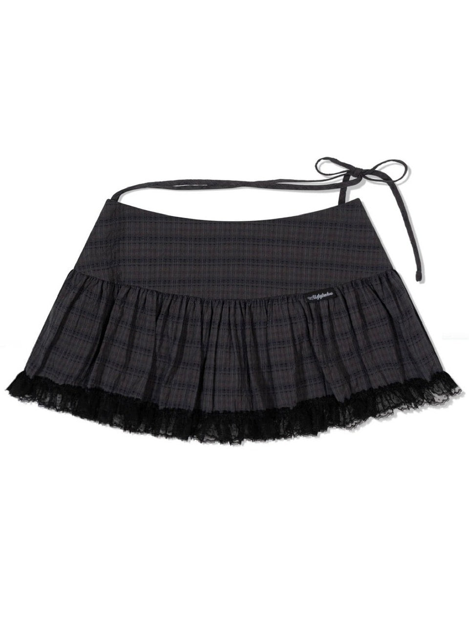 【Uglyshadow】CHECK SHIRRING SKIRT / 【アグリーシャドウ】チェックシャーリングミニスカート