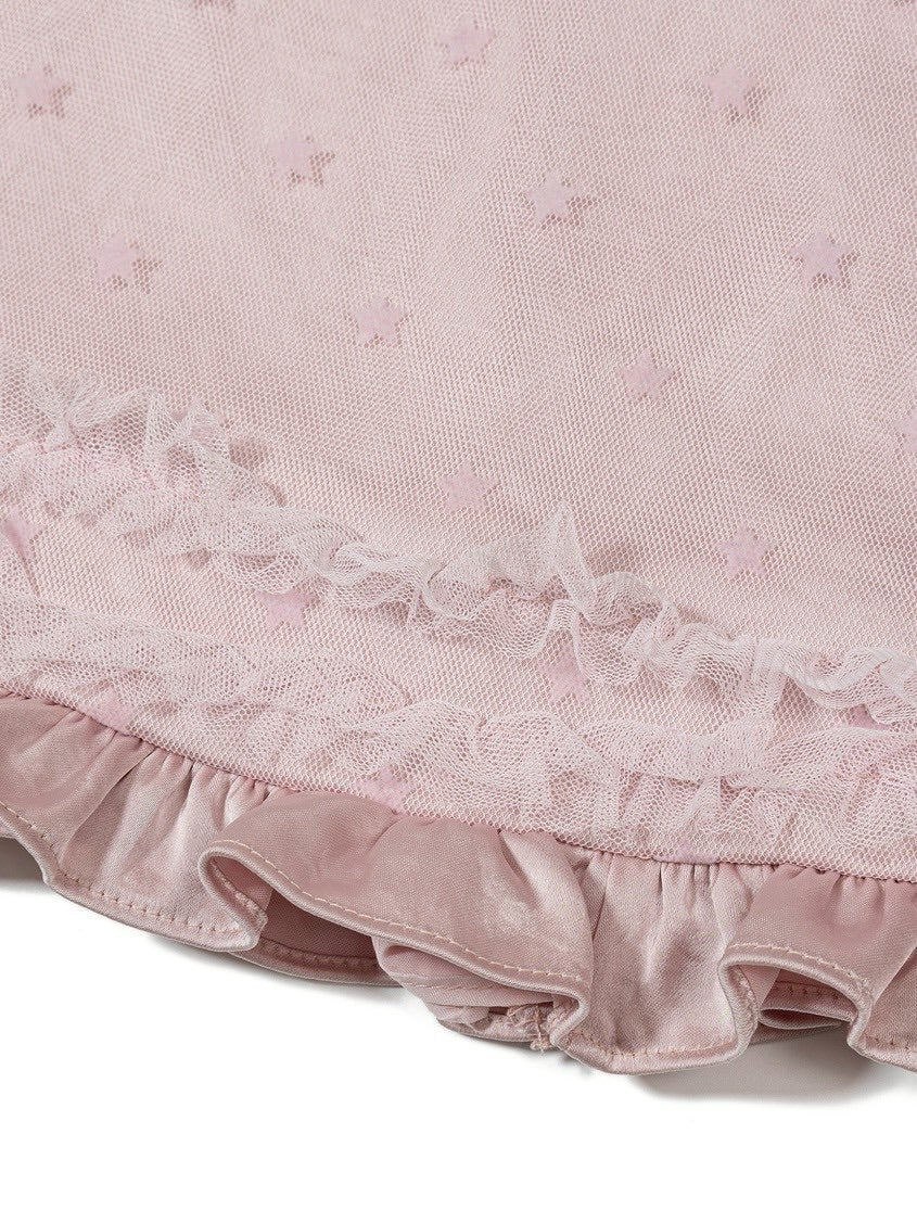 【Uglyshadow】 MESH STAR RUFFLE MINI SKIRT / 【アグリーシャドウ】メッシュスターラッフルミニスカート