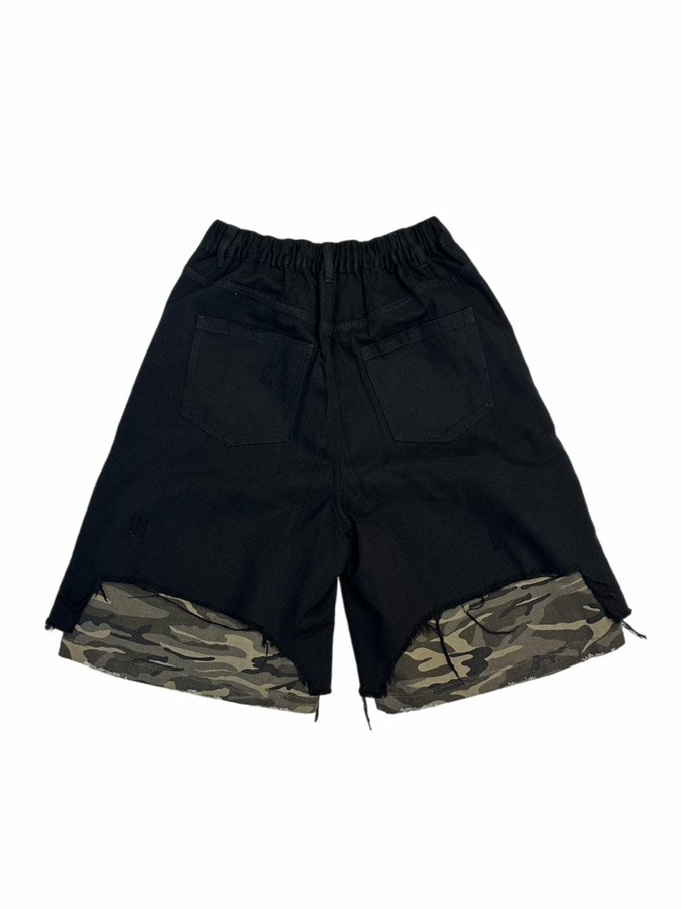 受注制【Chikashitsu +】layered camouflage bermuda pants / 【チカシツプラス】レイヤードカモフラージュバミューダパンツ (2color)