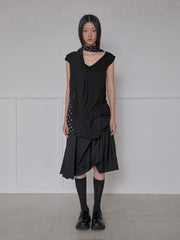 【FLAREUP】Layered Dot Scarf T-Shirt