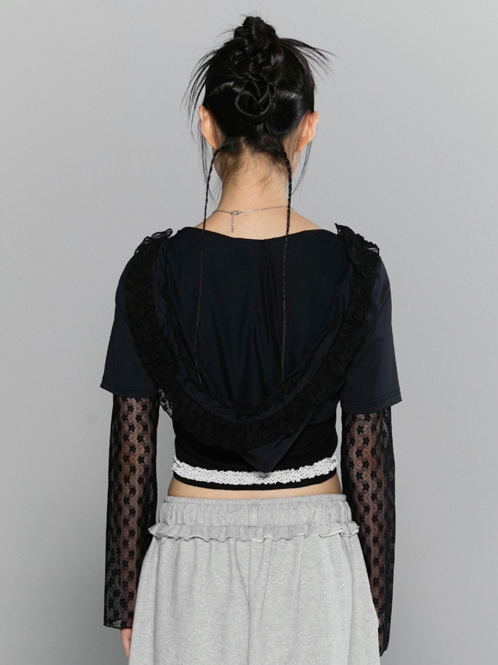 【CHERRYQUIRI】frill layered lace hoody cd